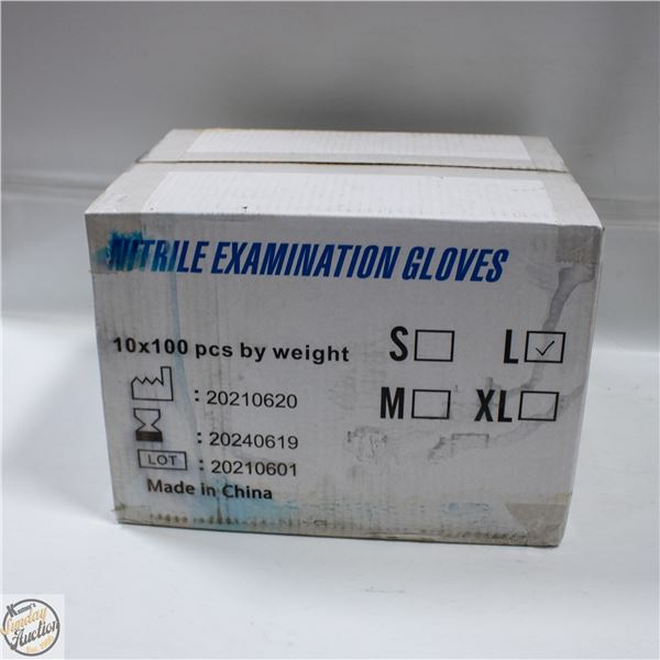 CASE WITH 1000 SZ LARGE NITRILE EXAM GLOVES