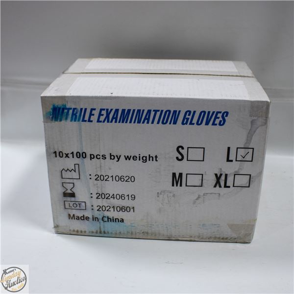 CASE WITH 1000 SZ LARGE NITRILE EXAM GLOVES