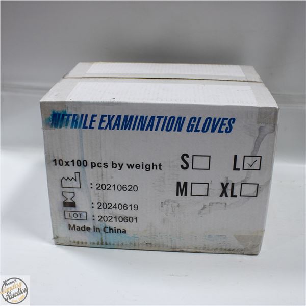 CASE WITH 1000 SZ LARGE NITRILE EXAM GLOVES