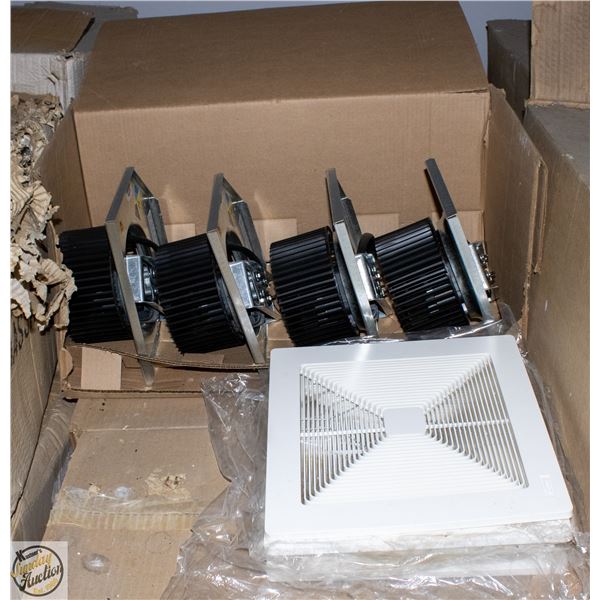 CASE WITH 4 NEW BROAN EXHAUST FANS