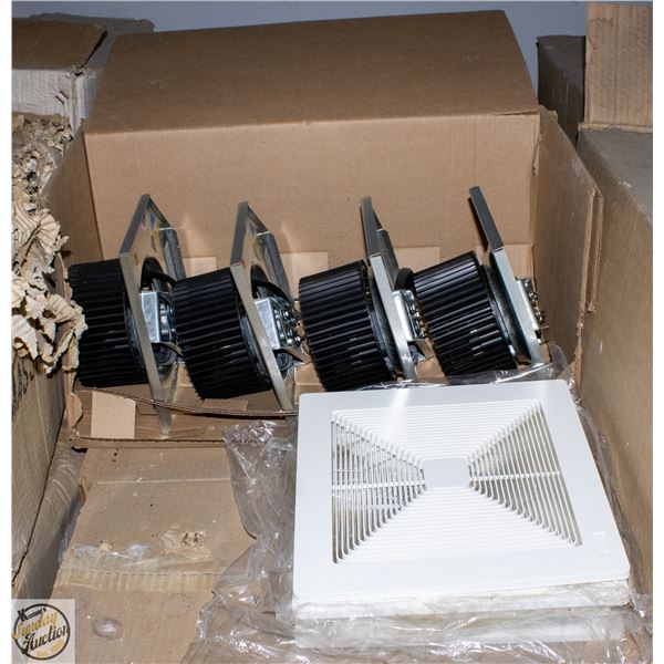 CASE WITH 4 NEW BROAN EXHAUST FANS