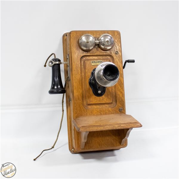 KELLOGG WOOD TELEPHONE WALL MOUNTED