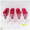Image 1 : NACHTMAN TRAUBE RUBY CUT CRYSTAL FLUTE WINE GLASS