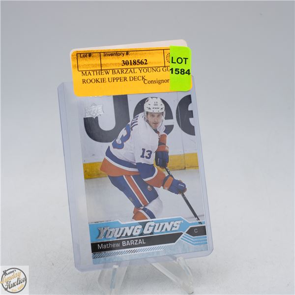MATHEW BARZAL YOUNG GUNS ROOKIE UPPER DECK