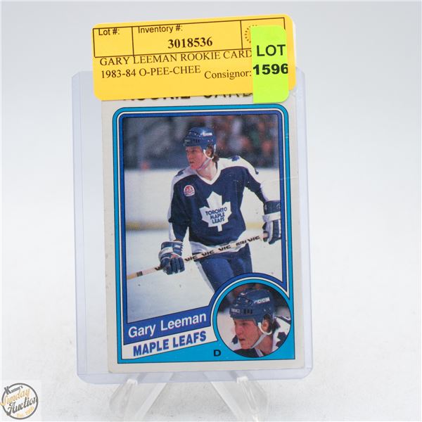 GARY LEEMAN ROOKIE CARD 1983-84 O-PEE-CHEE