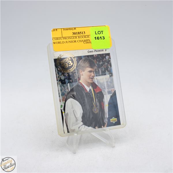 CHRIS PRONGER ROOKIE CARD, WORLD JUNIOR CHAMPS UD