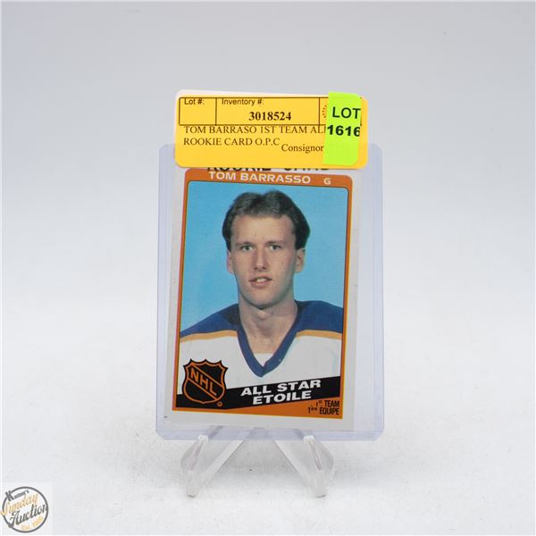 TOM BARRASO 1ST TEAM ALL STAR ROOKIE CARD O.P.C