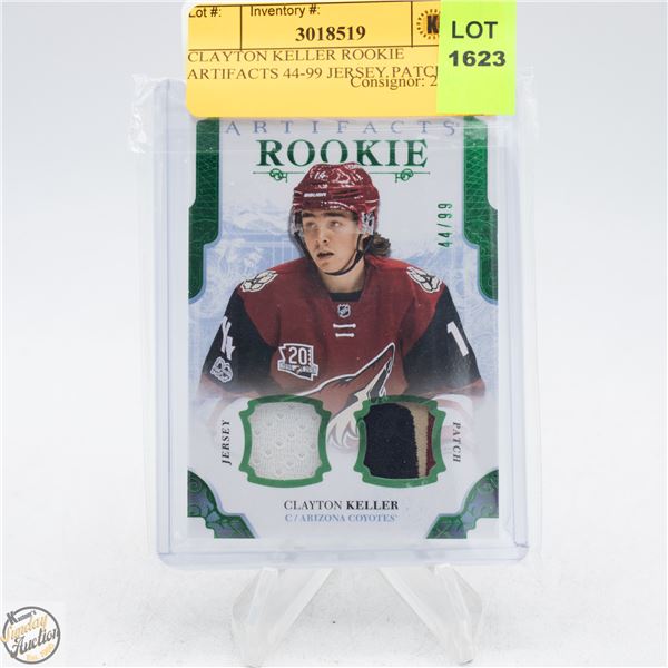 CLAYTON KELLER ROOKIE ARTIFACTS 44-99 JERSEY PATCH