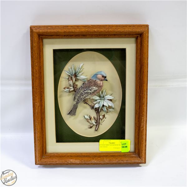 VINTAGE BIRD SHAWDOW BOX ART MADE WITH