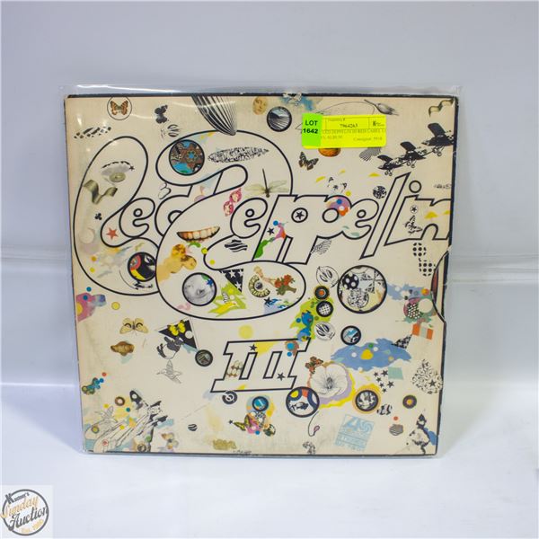 1970 LED ZEPPELIN III RED LABEL LP VINYL ALBUM