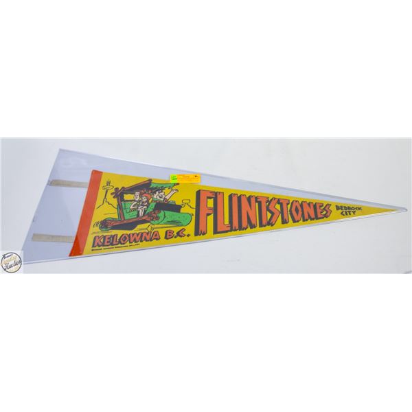 VTG 1975 FLINTSTONES BEDROCK CITY KELOWNA BANNER
