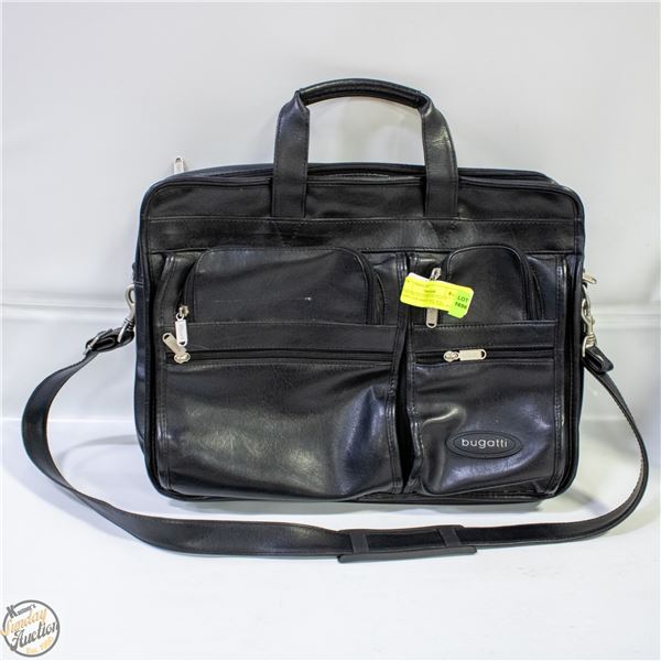 GENUINE LEATHER BUGGATI COMPUTER BRIEFCASE BAG