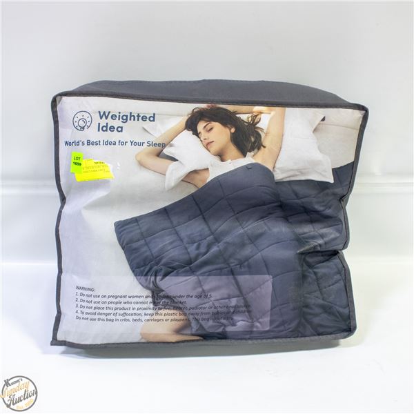 NEW IDEA 60"X 80" WEIGHTED 15LB BLANKET DARK GREY