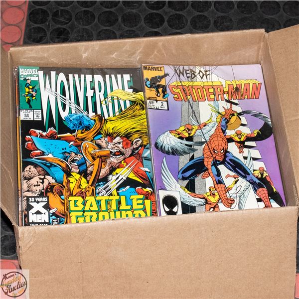BOX OF APPROX 150 VINTAGE COMICS, MARVEL,DC,MISC