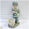 Image 1 : BOY GARDEN STATUE PLANTER 20"H 10LB