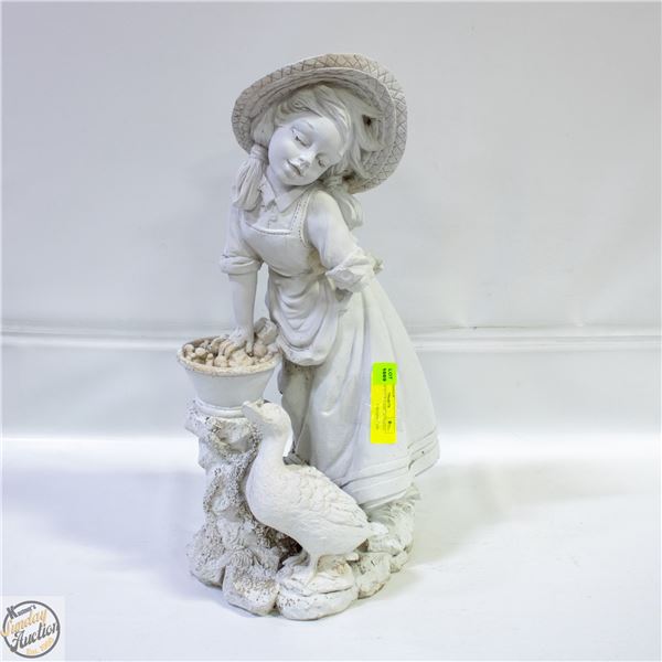 GIRL WITH DUCK GARDEN STATUE 19"H 9LB