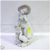 Image 1 : GIRL WITH DUCK GARDEN STATUE 19"H 9LB
