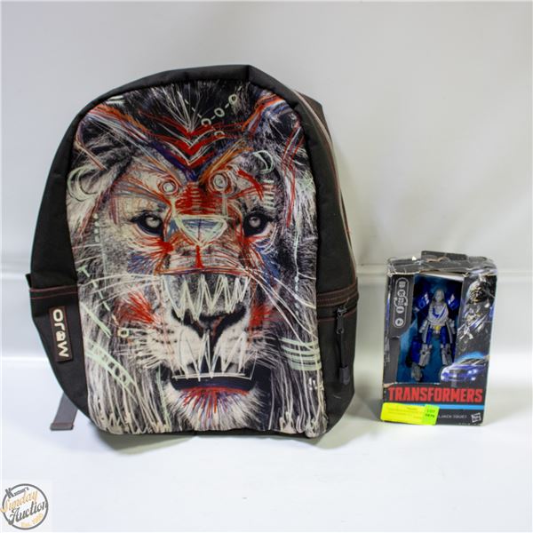 KIDS MOJO BACKPACK+NEW TRANSFORMER TOY (BOX TAPED)