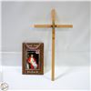 Image 1 : 1984 POPE VISIT PLAQUE + WOODEN CRUCIFIX