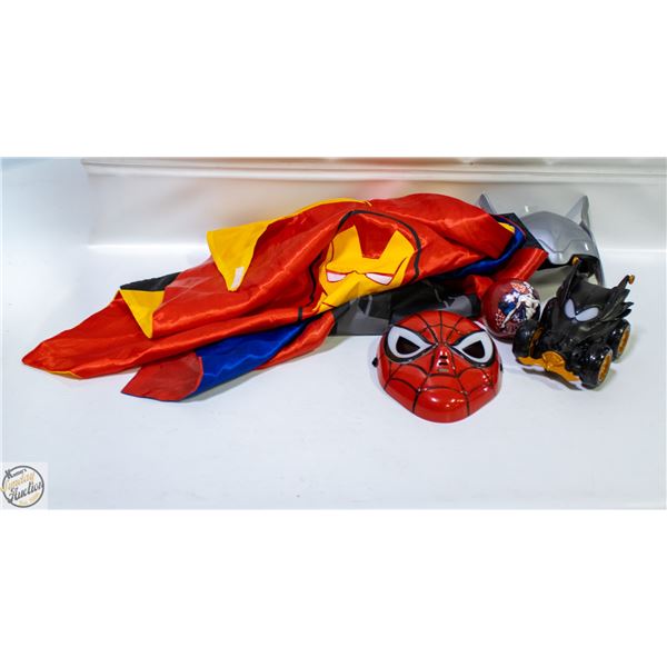SUPERHERO CAPS, MASKS, TOYS