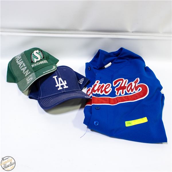 BASEBALL JERSEY + 2 BALL CAPS