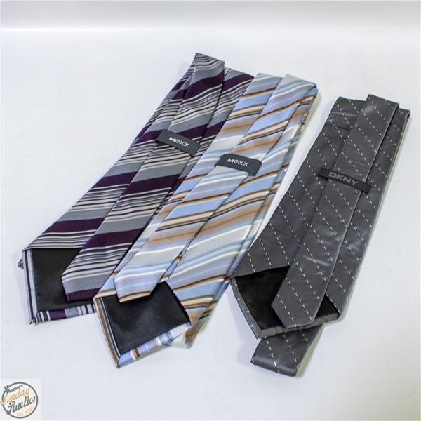 2 MEXX DESIGNER + 1 DKNY DESIGNER NECK TIES