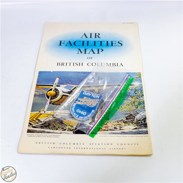 1969 AIR FACILITIES MAP + DAYTON OHIO AVIATION