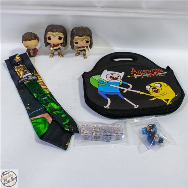 1993 MARVEL HULK NECK TIE + RICK & MORTY LUNCH BAG