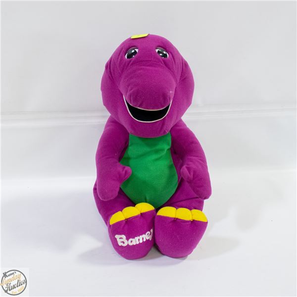 VINTAGE TALKING PLUSH BARNEY 14 INCHES TALL