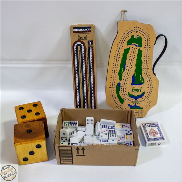 DOMINOS, CRIB BOARDS, NEW DECK OF CARDS