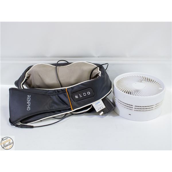 SHOULDER/NECK MASSAGER W/CORD + TABLE FAN