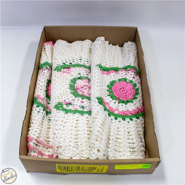 3 HANDMADE EMBROIDERED TABLE RUNNERS
