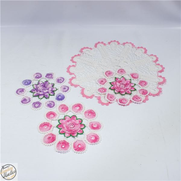 HANDMADE EMBROIDERED DOILIES