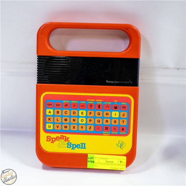 1978 TEXAS INSTRUMENTS CHILDRENS SPEAK & SPELL