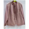 Image 1 : 100% LEATHER PINK ZIP UP COAT LADIES SIZE 3X