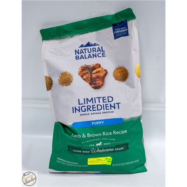 12LB NATURAL BALANCE PUPPY DOG FOOD LAMB