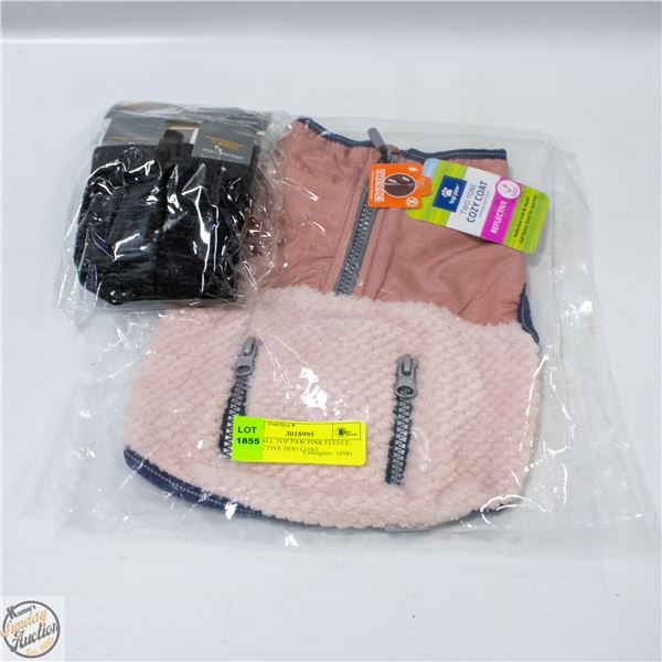 SZ SMALL TOP PAW PINK FLEECE REFLECTIVE DOG COAT