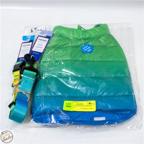 SZ SMALL TOP PAW BLUE GREEN OMBRE DOG
