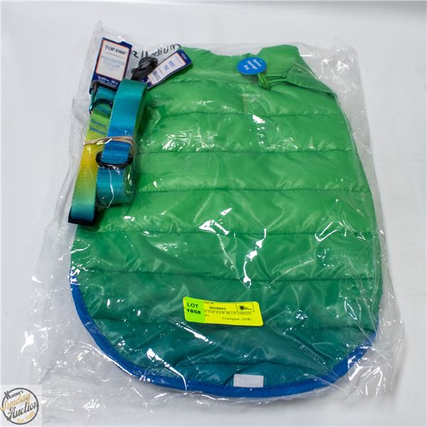 SZ MEDIUM TOP PAW BLUE GREEN OMBRE DOG