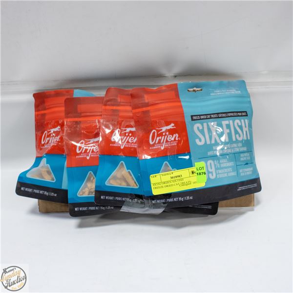 4X35G ORIJEN SIX FISH FREEZE-DRIED CAT TREATS-