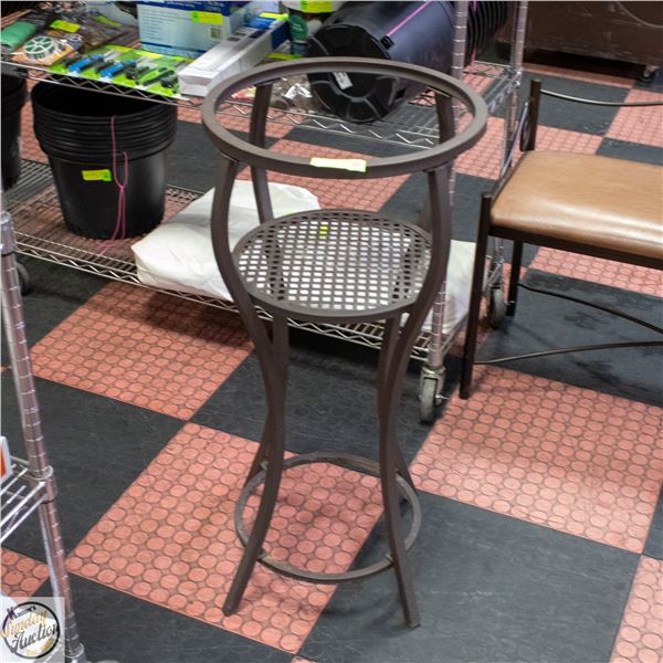 BROWN METAL PLANT STAND WITH MESH H-35"