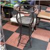 Image 1 : BROWN METAL PLANT STAND WITH MESH H-35"