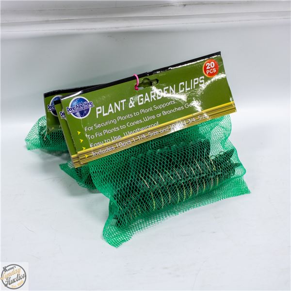60 CLIPS - 3 PKGS PLANT & GARDEN CLIPS