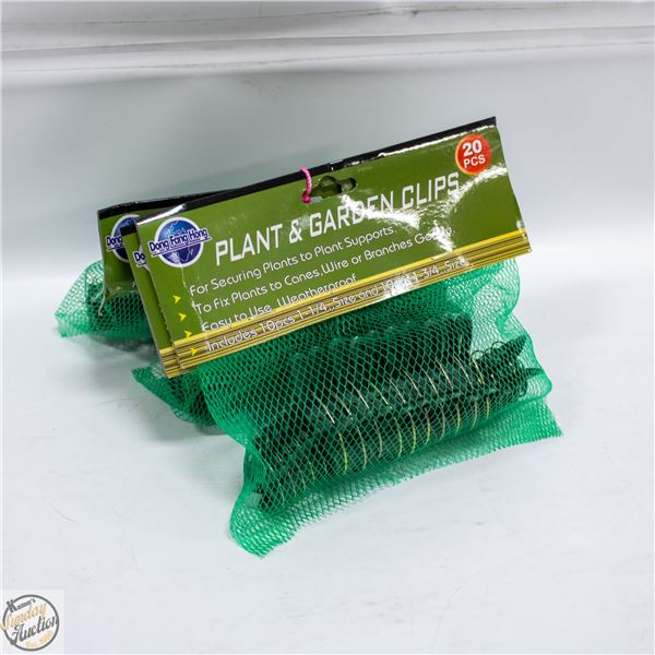 60 CLIPS - 3 PKGS PLANT & GARDEN CLIPS