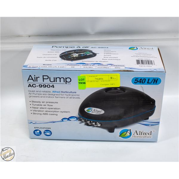 540 L/H AIR PUMP – 4 OUTLET