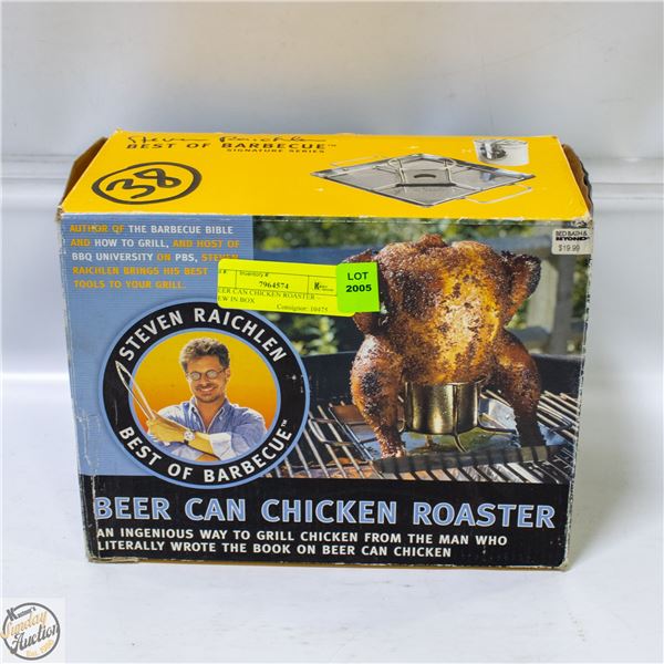BEER CAN CHICKEN ROASTER – NEW IN BOX
