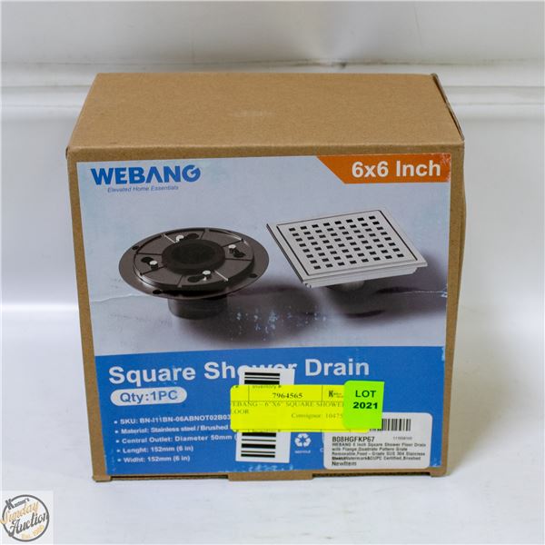 WEBANG – 6”X6” SQUARE SHOWER FLOOR