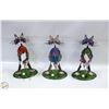 Image 1 : 3 X LADIES GOLF METAL CAT ORNAMENTS