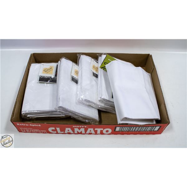 12 X WHITE APRONS TEFLON FABRIC PROTECTED
