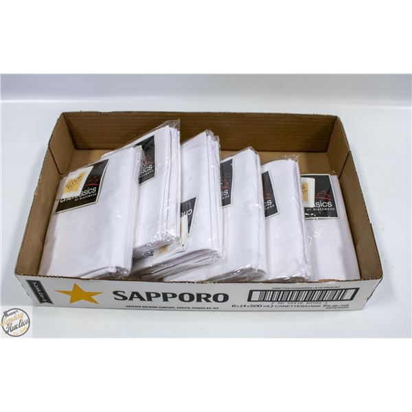 12 X WHITE APRONS TEFLON FABRIC PROTECTED